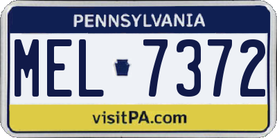 PA license plate MEL7372