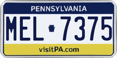 PA license plate MEL7375