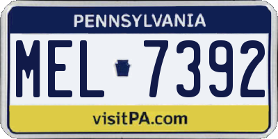 PA license plate MEL7392