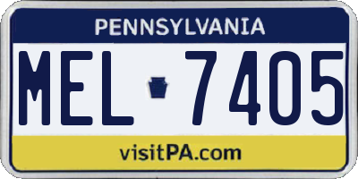 PA license plate MEL7405