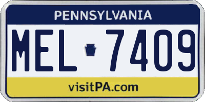 PA license plate MEL7409