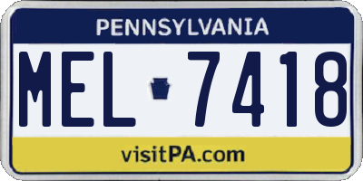 PA license plate MEL7418