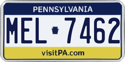 PA license plate MEL7462