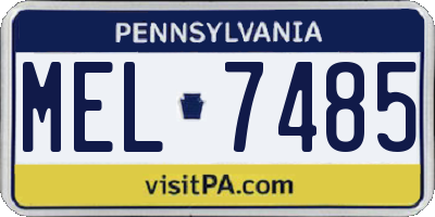 PA license plate MEL7485