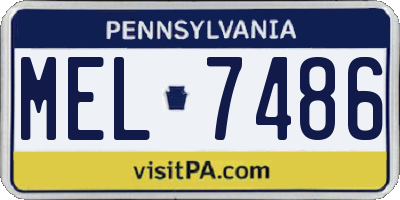 PA license plate MEL7486