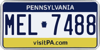 PA license plate MEL7488