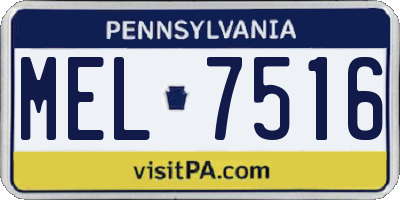 PA license plate MEL7516