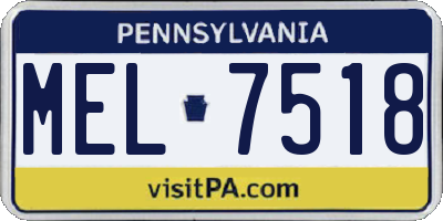 PA license plate MEL7518