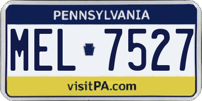 PA license plate MEL7527