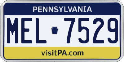 PA license plate MEL7529