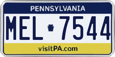 PA license plate MEL7544