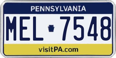 PA license plate MEL7548