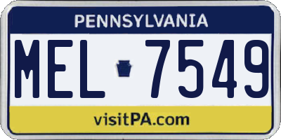 PA license plate MEL7549