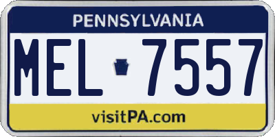 PA license plate MEL7557