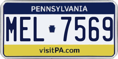 PA license plate MEL7569