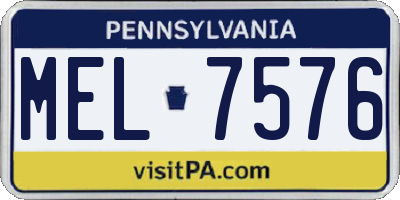 PA license plate MEL7576
