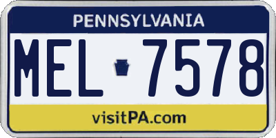 PA license plate MEL7578