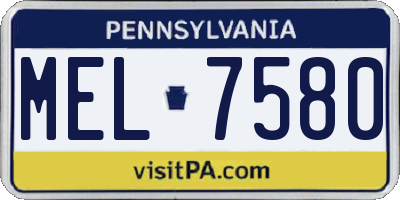 PA license plate MEL7580