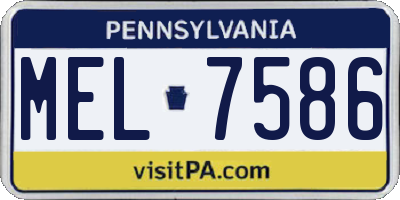 PA license plate MEL7586