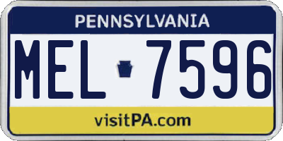 PA license plate MEL7596