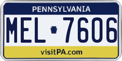 PA license plate MEL7606