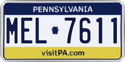PA license plate MEL7611