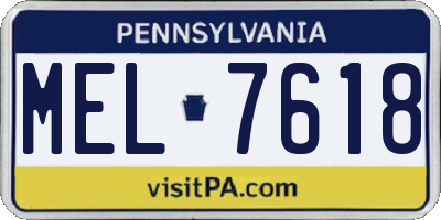 PA license plate MEL7618