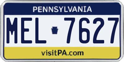 PA license plate MEL7627