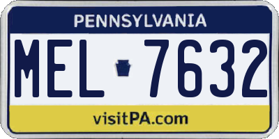 PA license plate MEL7632