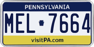 PA license plate MEL7664