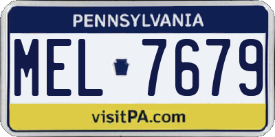 PA license plate MEL7679