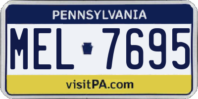 PA license plate MEL7695
