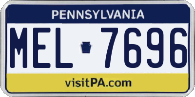 PA license plate MEL7696