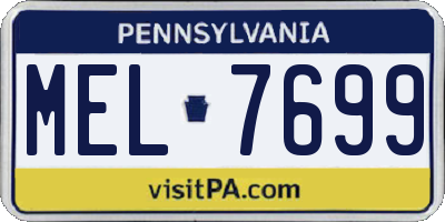 PA license plate MEL7699