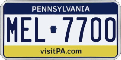 PA license plate MEL7700