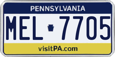 PA license plate MEL7705