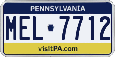 PA license plate MEL7712
