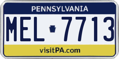 PA license plate MEL7713