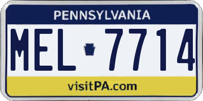 PA license plate MEL7714
