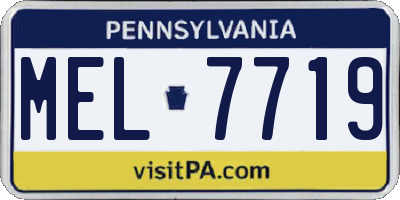 PA license plate MEL7719