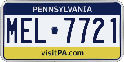 PA license plate MEL7721