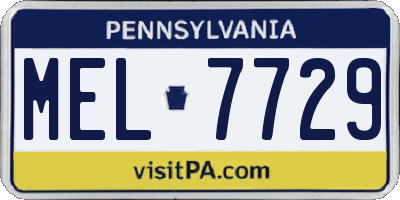 PA license plate MEL7729