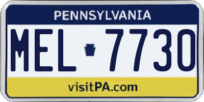 PA license plate MEL7730
