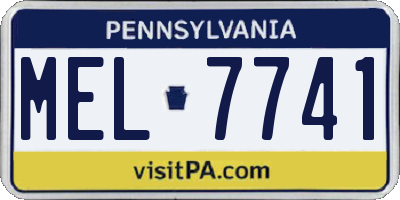 PA license plate MEL7741