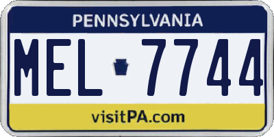 PA license plate MEL7744