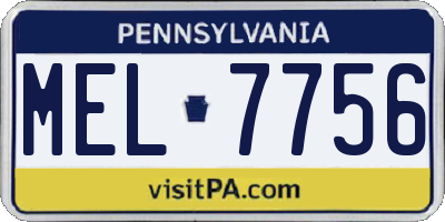 PA license plate MEL7756