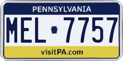 PA license plate MEL7757