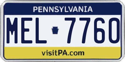 PA license plate MEL7760