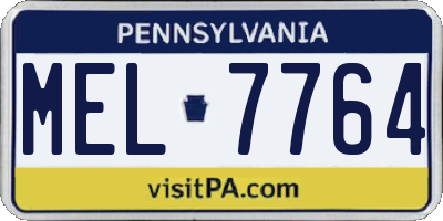 PA license plate MEL7764
