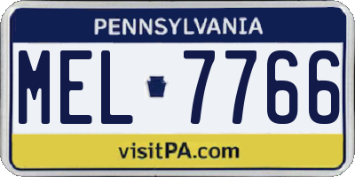 PA license plate MEL7766
